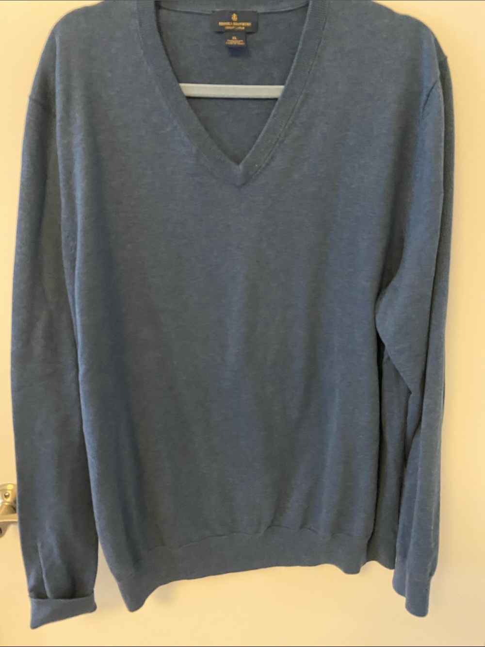 Brooks Brothers Slate Blue V-Neck Men's Sweater